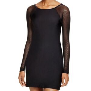 Nicole Miller Black Mesh Sleeve Bodycon Mini Dress Size 14 – Party/NYE
